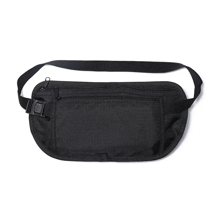 Sac banane discret en tissu, pochette de voyage antivol, ceinture porte-monnaie, portefeuille, sac de poitrine de sécurité pour passeport