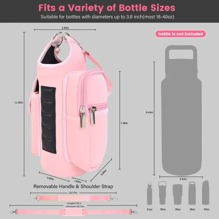 Sac de sport magnétique porte-bouteille d'eau avec bandoulière réglable