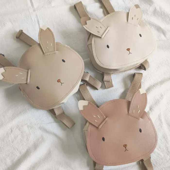 Sac à Dos en Cuir PU avec Lapin de Dessin Animé pour Enfant