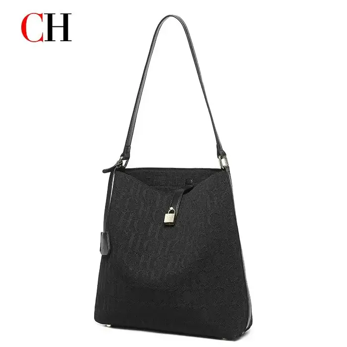 Nouveau sac hobo pour femme avec monogramme et détails de fermeture à clé, sac à bandoulière tendanc