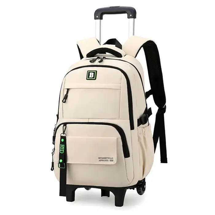 Sac d'école avec roulettes sac à dos roulant pour garçon enfants étudiant sac à dos à roulettes char