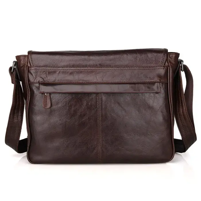 Sac à Bandoulière en Cuir group Ciré à l'Huile pour Homme, Sacoche de Loisirs Décontractée, à la Mod