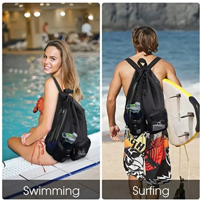 Sac de rangement de plage à cordon sacs à dos de sport sac de basket-ball hommes femmes