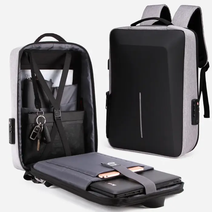 Sac à dos antivol à coque rigide pour homme