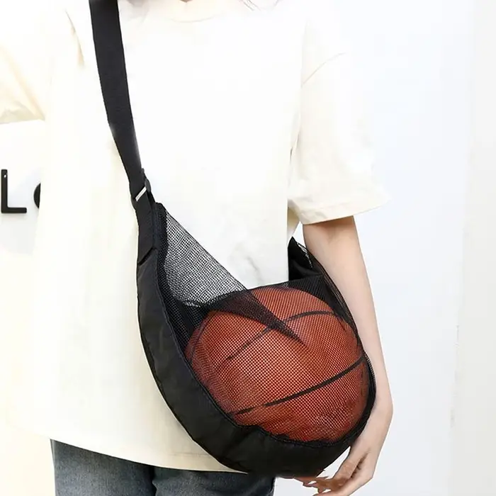 Sac de rangement pour ballons avec poche zippée