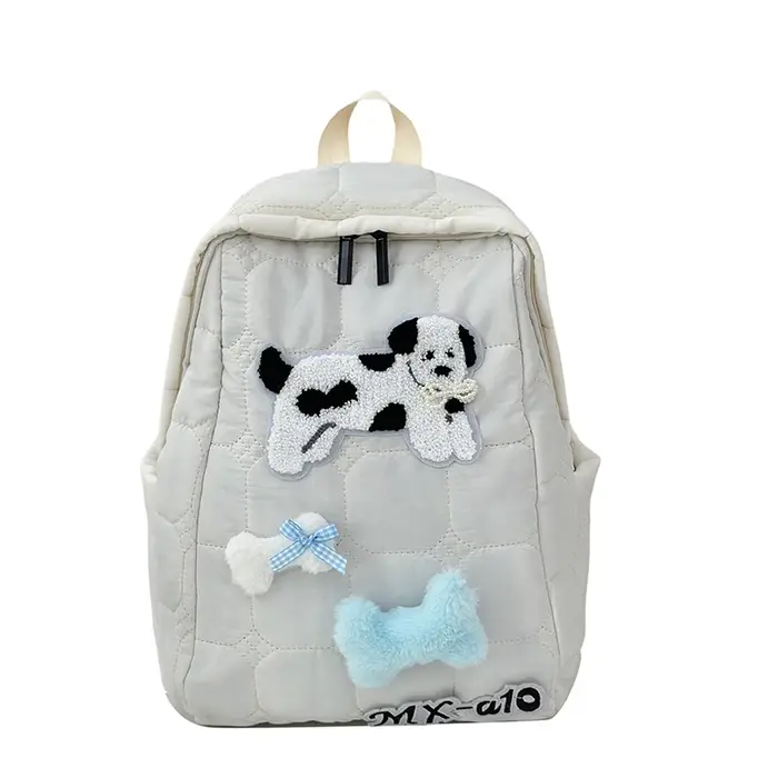 Sac à dos brodé de dessin animé en nylon pour filles, joli sac d'école pour collégiens et lycéens, p