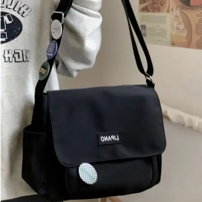 Sac à Main en Nylon Solide de Grande Capacité pour Étudiant