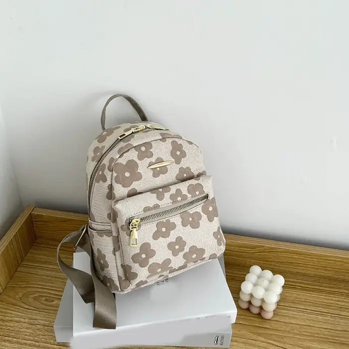 Sac à dos tendance en toile à fleurs