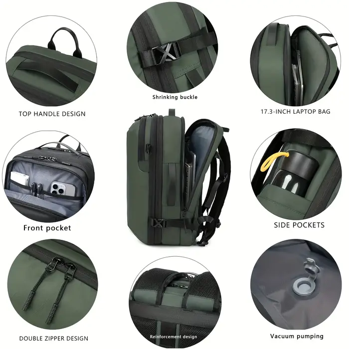Nouveau sac à dos d'expansion de grande capacité à compression sous vide, sac à dos de voyage, sac d