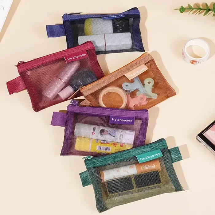 Petit sac carré de couleur unie pour pièces de monnaie