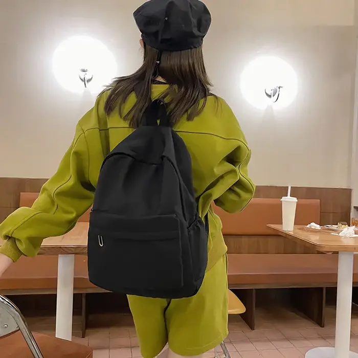Femmes cartable étanche grande capacité école sac à dos lisse fermeture éclair couleur unie adolescents fille sac à dos décontracté sac étudiant approvisionnement