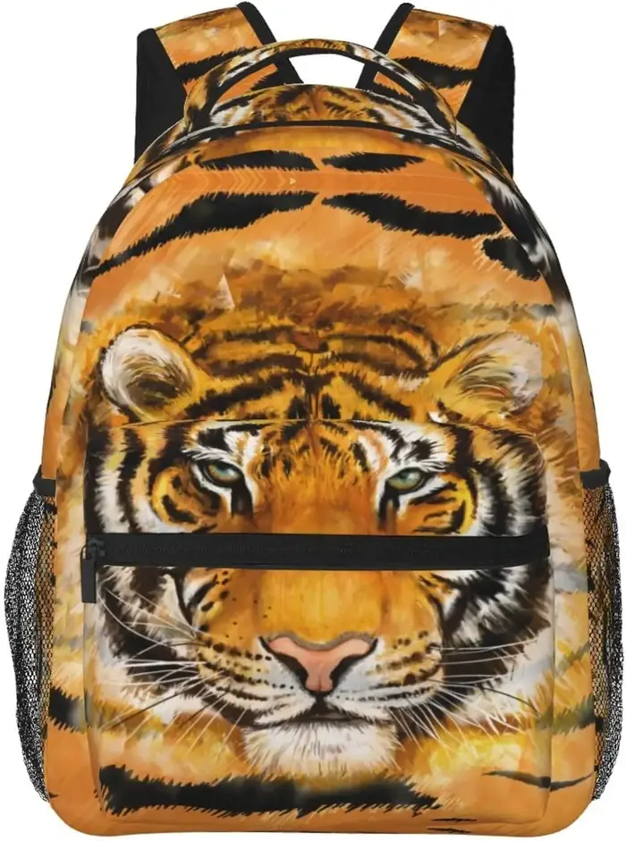 Cool Tiger Sac à dos imprimé léopard pour hommes et femmes, sac à livres, sac pour ordinateur portab