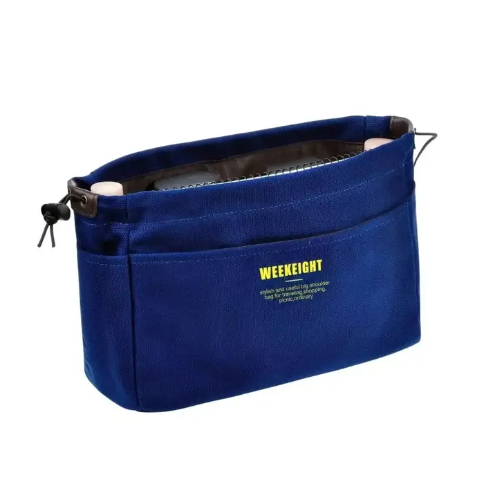 Sac à cordon en toile avec doublure intérieure multi-poches