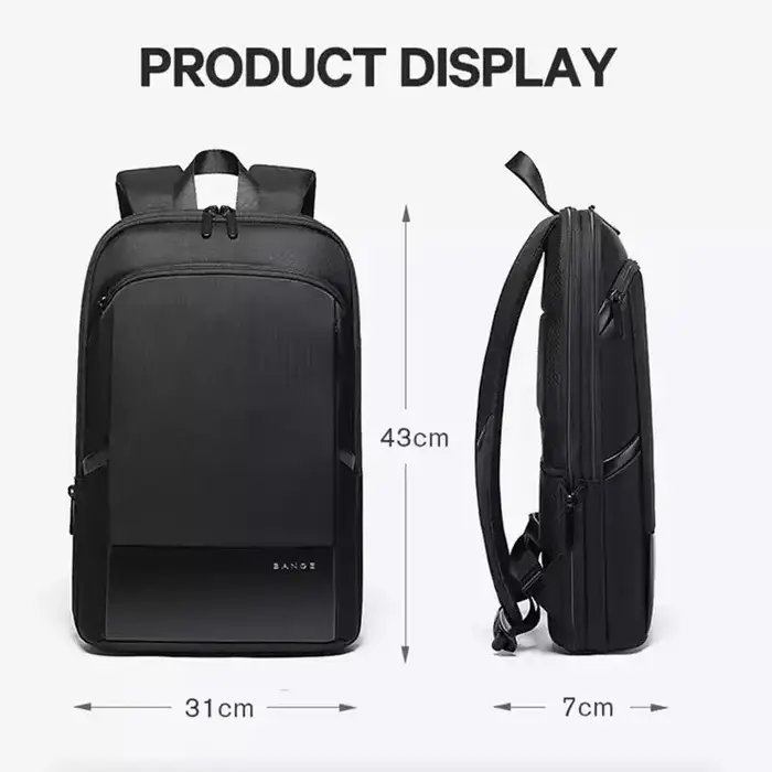 BANGE mince hommes d'affaires extensible étanche 15.6 "sac à dos pour ordinateur portable mode mâle