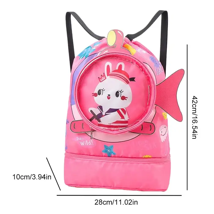 Sac à dos de natation sec et humide pour enfants