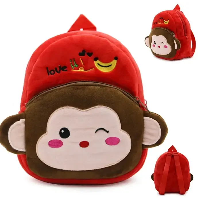 Sac pour enfants pour filles Kawaii dessin animé rouge fraise sacs d'école doux en peluche maternelle