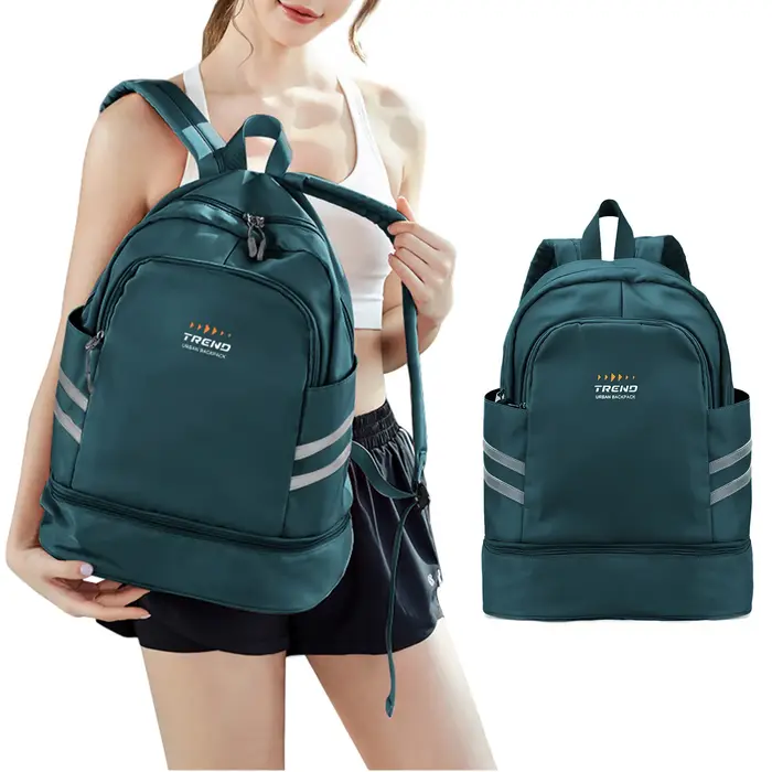 Sac à dos de sport pour femmes avec compartiment à chaussures et poche humide