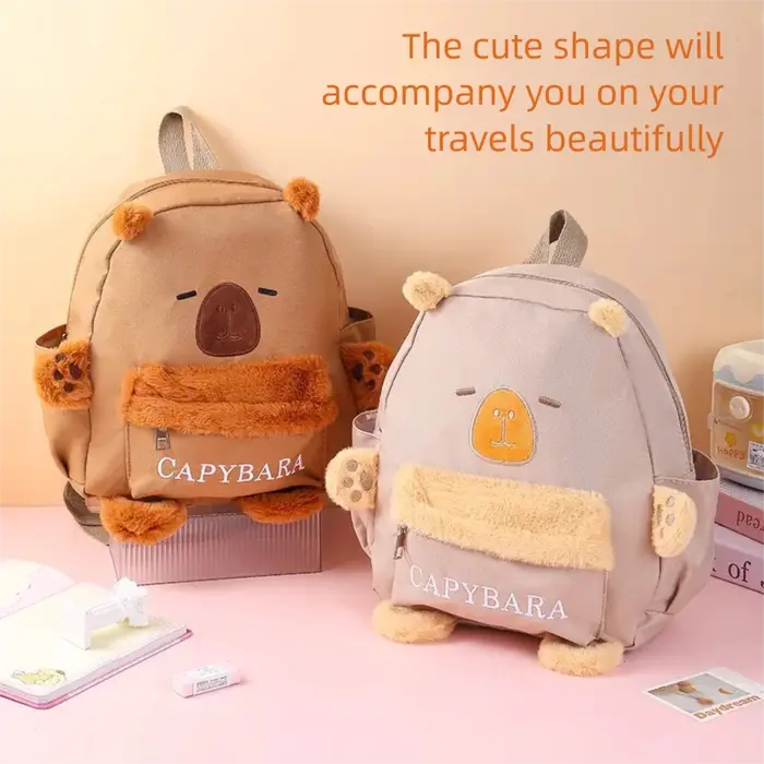 Nouveau Sac à Dos Capybara en Peluche pour Étudiant