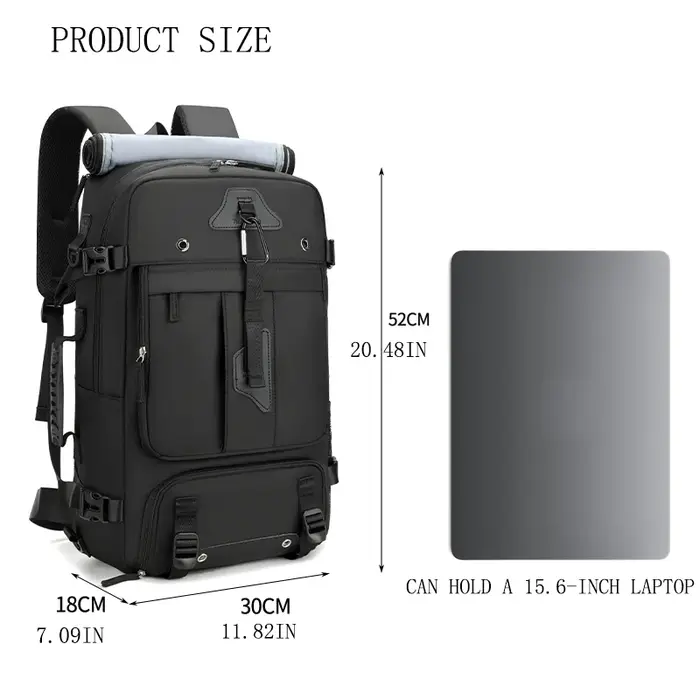 Sacs à dos de voyage pour hommes et femmes, sac à dos surdimensionné de 60 litres, sac de voyage con