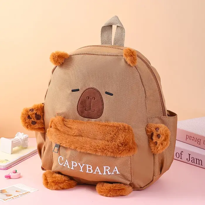Nouveau Sac à Dos Capybara en Peluche pour Étudiant, Grande Capacité, Sac à Dos Polyvalent pour Femm