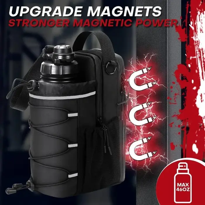 Sac de sport magnétique pour hommes et femmes – Porte-bouteille avec fixation | Porte-eau, pochette, organiseur d'accessoires à porter en bandoulière