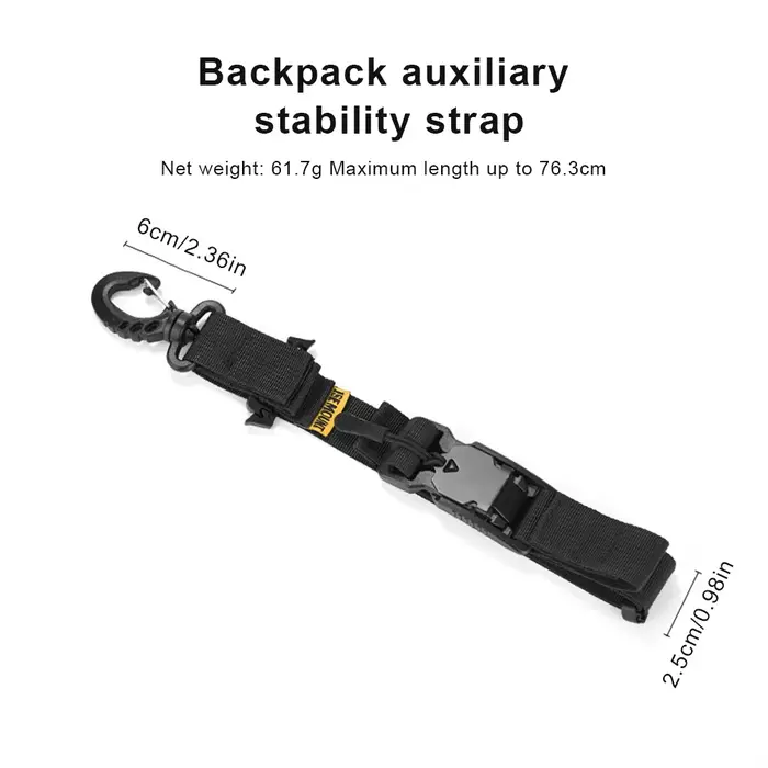 Sangle de stabilisation auxiliaire à trois points pour sac à dos