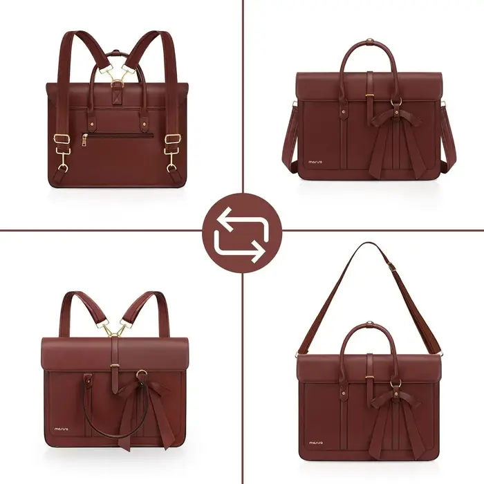 MOSISO sac fourre-tout pour femme pour MacBook 13 14 15 16 17.3 pouces ordinateur portable en cuir PU sac à bandoulière sac à dos sac à main double usage