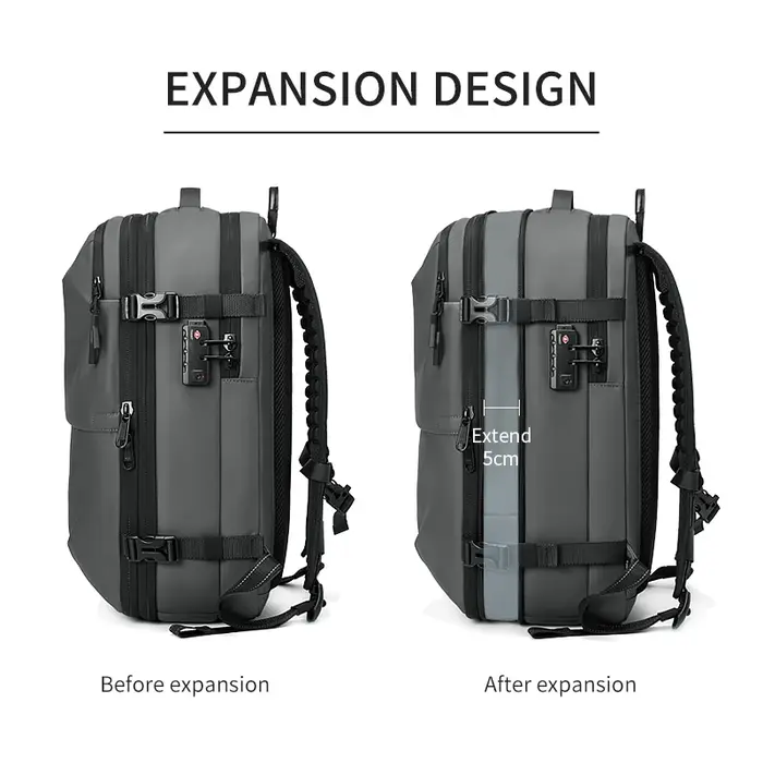 Sac à dos de voyage pour hommes, compression sous vide, pour ordinateur portable 17 pouces, sac à do