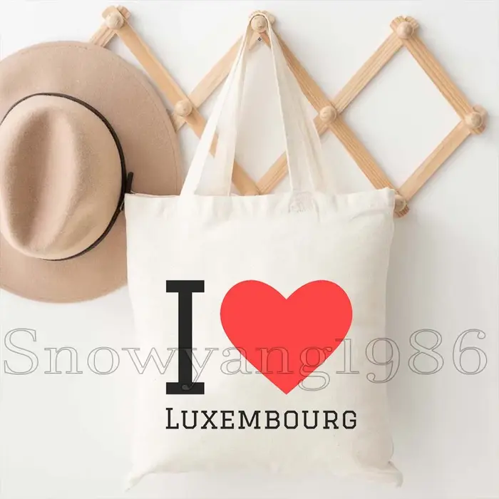 Mignon Luxembourg carte de la ville drapeau aquarelle horizon cadeaux Shopper Harajuku toile sac fourre-tout coton