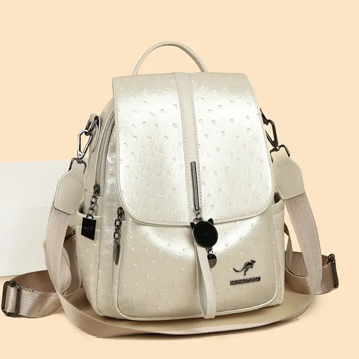Sac à dos de marque authentique avec large sangle en cuir de haute qualité