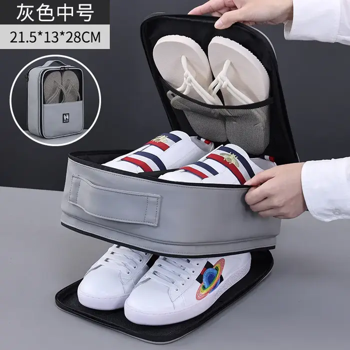 Sac à chaussures à Double compartiment, grande pochette de rangement de chaussures de voyage respira