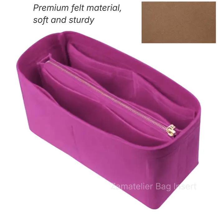 Organisateur de sac en feutre avec fermeture éclair et pochette centrale détachable