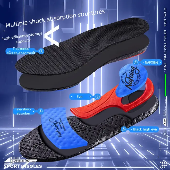 Semelles intérieures de chaussures de sport EVA grises, 1 paire, semelle intérieure de course pour pieds, paniers d'absorption des chocs, semelle de chaussure, Support de voûte plantaire, Inserts orth
