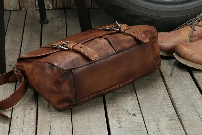 Vintage en cuir véritable sac de messager hommes en cuir sac à bandoulière hommes sac à bandoulière