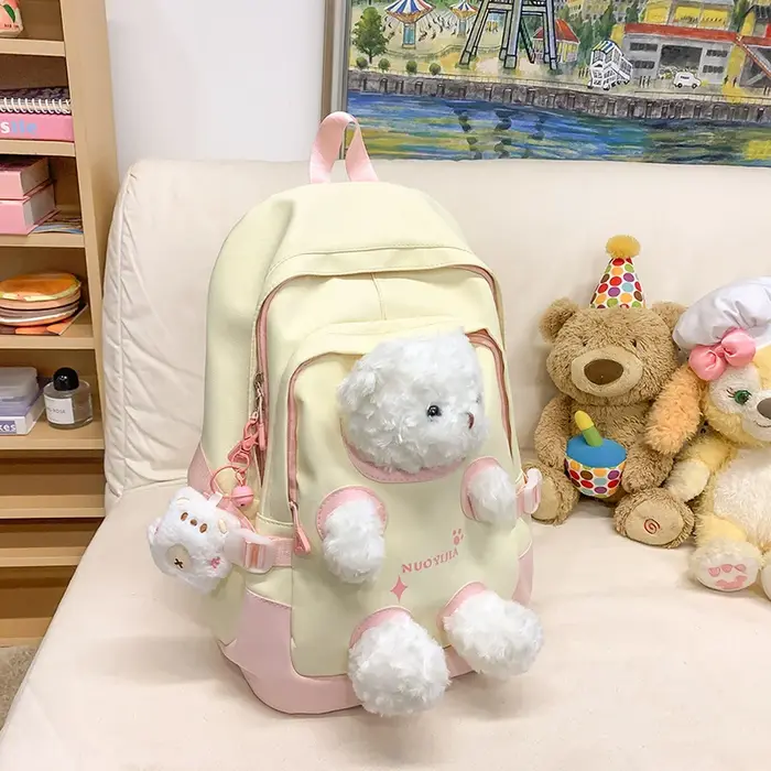 TRAVEASY – sac à dos ours en peluche pour filles