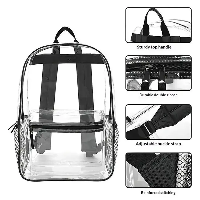 Sacs à dos transparents imperméables en PVC