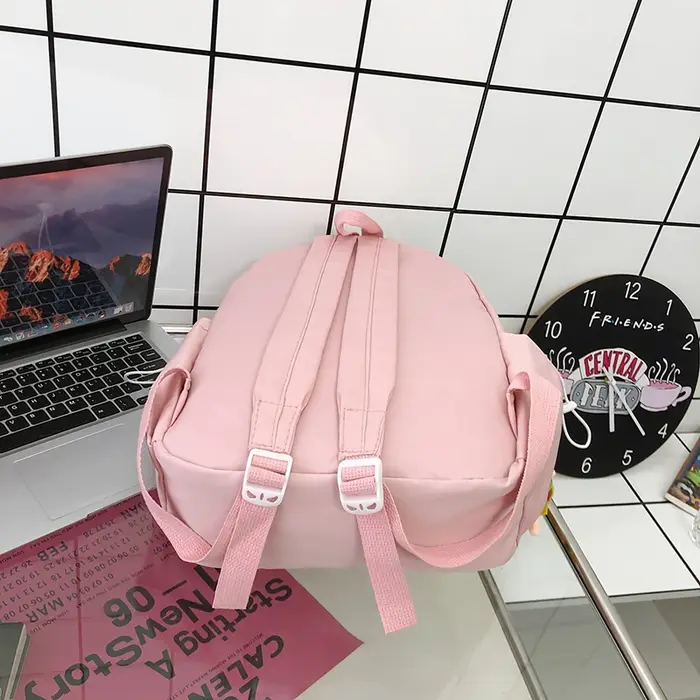 Cartable de mode pour adolescents imperméable à l'eau en Nylon filles sac à dos mignon femmes sac à dos pour ordinateur portable sac de voyage noir rose Bookbag unisexe