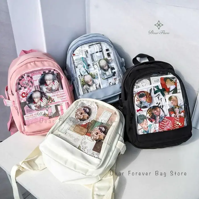 Sac à dos mini Y2K mignon pour femme, sac ItaBag tendance, sac à dos transparent pour fille, sac à dos DIY personnalisé, sac à bandoulière Lolita
