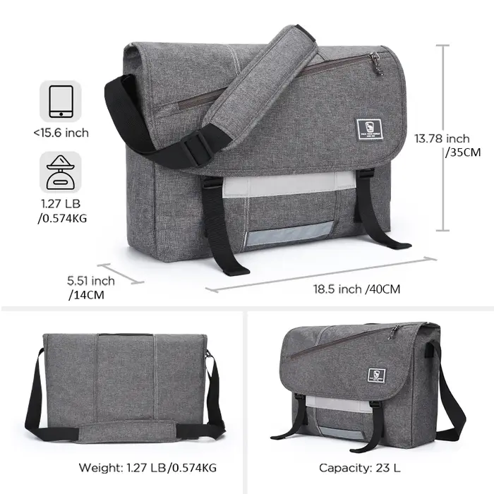 OIWAS – sac à bandoulière pour ordinateur portable de 15 pouces