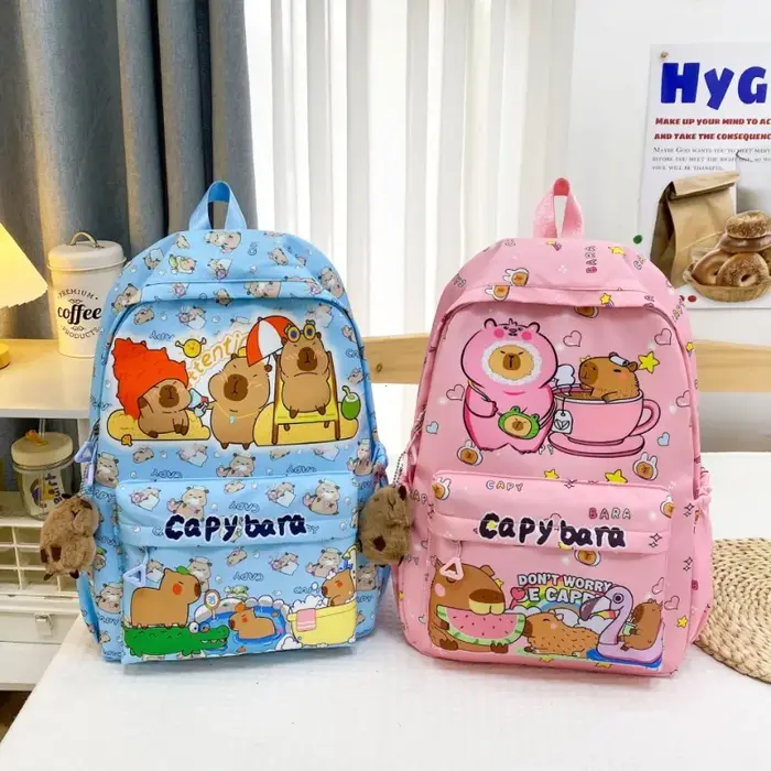 Mignon Capybara sac à dos pour filles garçons étudiant adolescent enfants sac à dos femmes