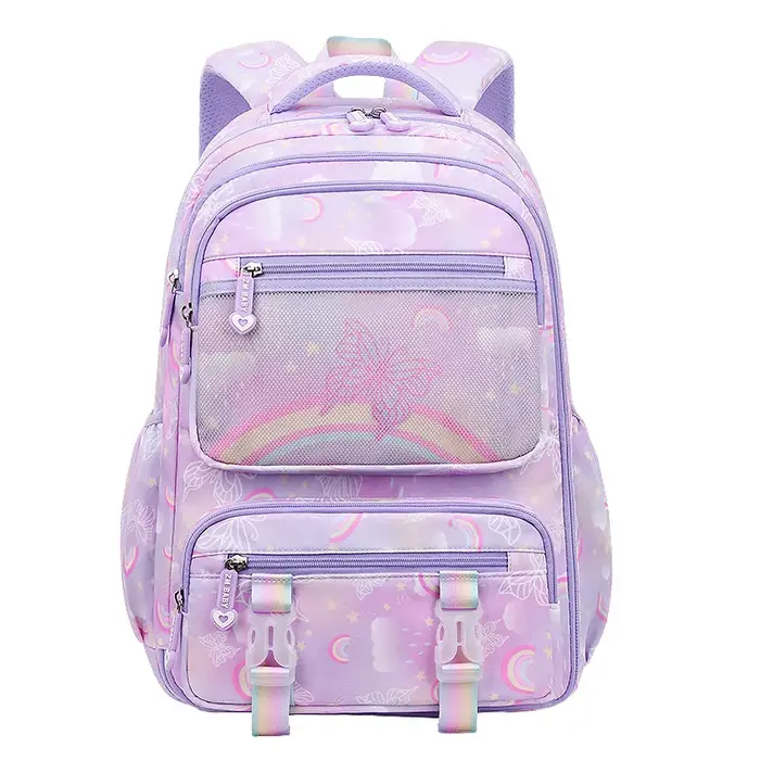 Sac à dos enfant pour fille arc-en-ciel papillon enfants Bookbag sac d'école sac à dos