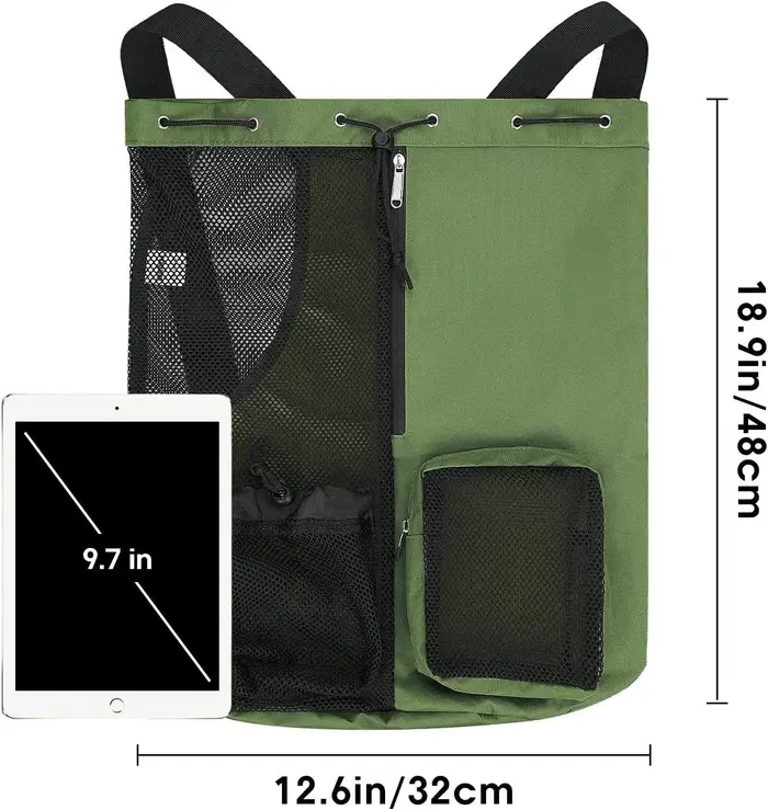 Sac à dos de moto multi-poches en maille avec cordon de serrage et sac intérieur imperméable