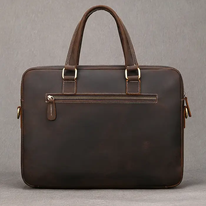 Porte-documents en cuir véritable pour hommes