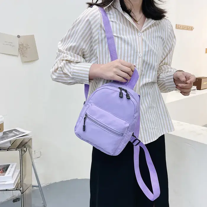 Sac à dos en Nylon Preppy Mini sacs d'école pour filles mignon petit voyage femmes sac à dos imperméable solide sac à dos décontracté sac à dos nouveau