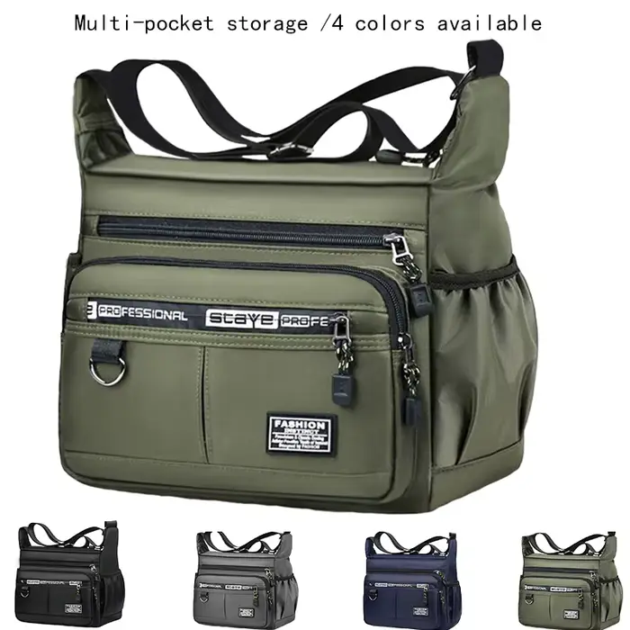 Sac à bandoulière d'affaires pour hommes avec poches multicouches