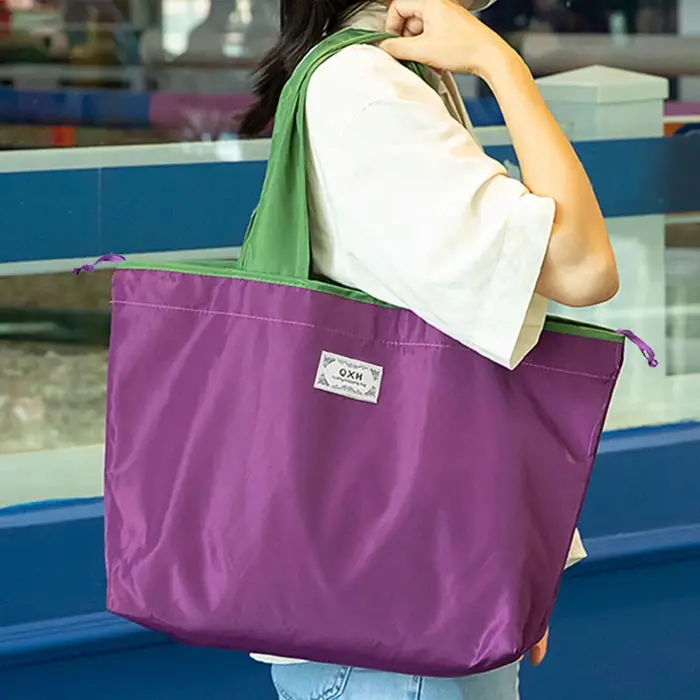 Sac de Shopping Pliable de Grande Capacité, 1 Pièce, pour Épicerie et Supermarché