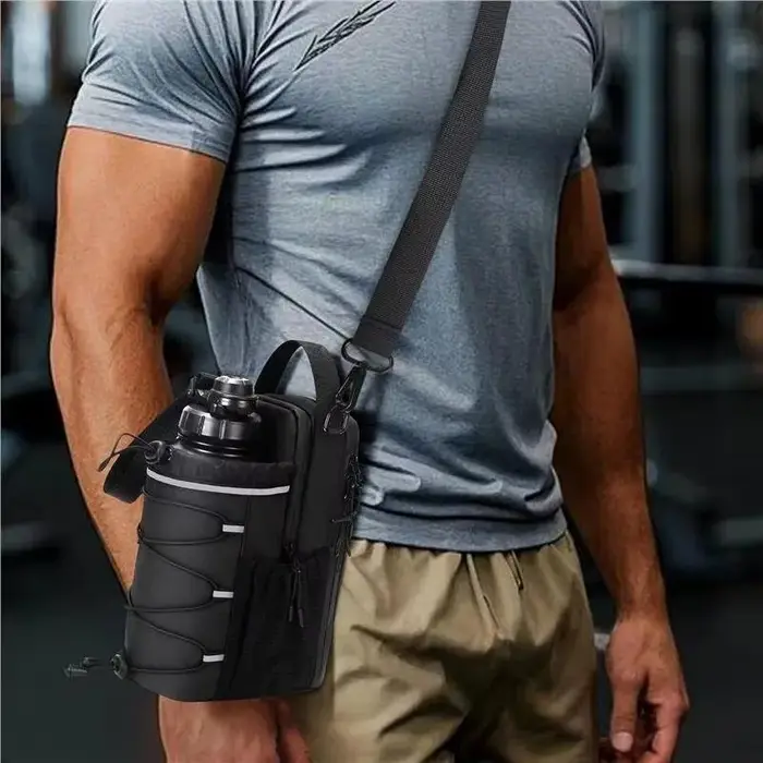 Sac de sport magnétique pour hommes et femmes – Porte-bouteille avec fixation | Porte-eau, pochette, organiseur d'accessoires à porter en bandoulière