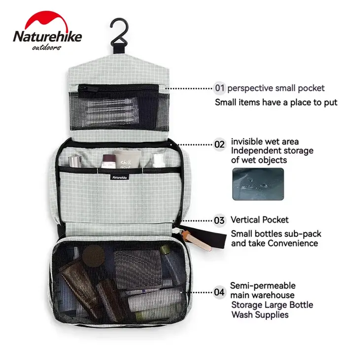 Naturehike Camping randonnée trousse de toilette voyage sac cosmétique plage piscine surf Portable grande capacité transporter sac étanche