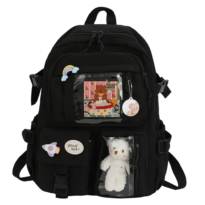 Sac à dos léger et durable, style rétro, couleur unie, mignon, pour adolescents, étudiants, compatib