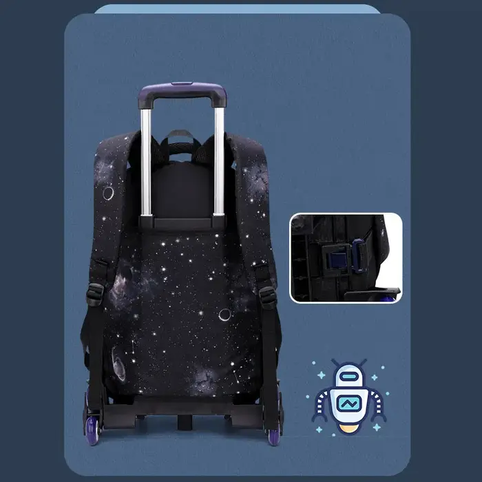 Avec boîte à déjeuner chariot sacs d'école sac à dos roulant pour garçons sac à roulettes bagage à main pour enfants
